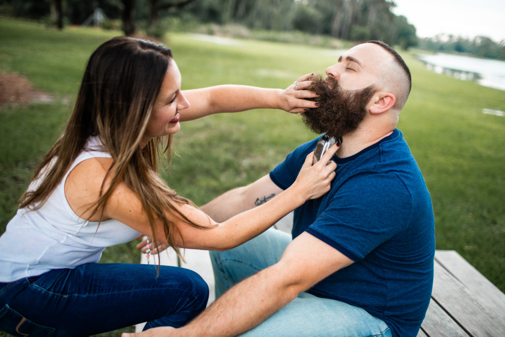 tampa engagement session tampabay photographer engagement ideas fun engagement session clearwater photographer tampa wedding photographer shaved beard during session